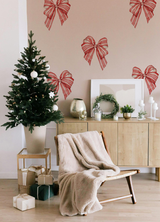 Autocollant mural de Noël - Nœud de Noël (ensemble de 4)