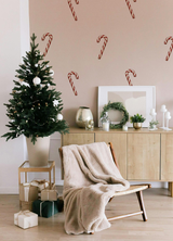 Autocollant mural de Noël - Canne de bonbon de Noël (ensemble de 6)