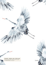 Bird Wallpaper - Cranes Annet Weelink Design
