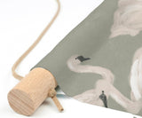 Textile Poster - DANCING SWAN green Annet Weelink Design