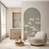 Peel and Stick Bogen Tapete Aufkleber - Dancing Swan