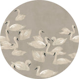Round wall sticker - Dancing Swan Annet Weelink Design