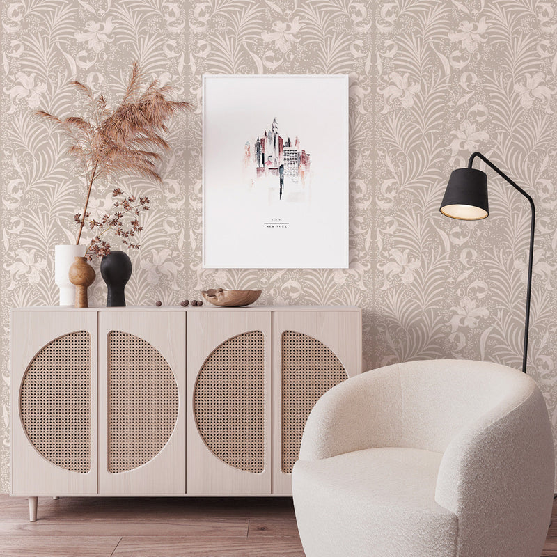 Sale Wallpaper on roll - Donna Floral beige