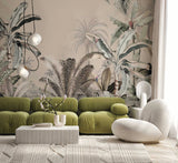 Behang Dreamy Jungle Beige 220cm breedte x 244 cm hoogte - Mat Papier - tweede kans