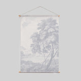 Textielposter - Engraved blauw