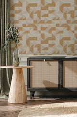 Gold Wallpaper - Guby Cubes Annet Weelink Design
