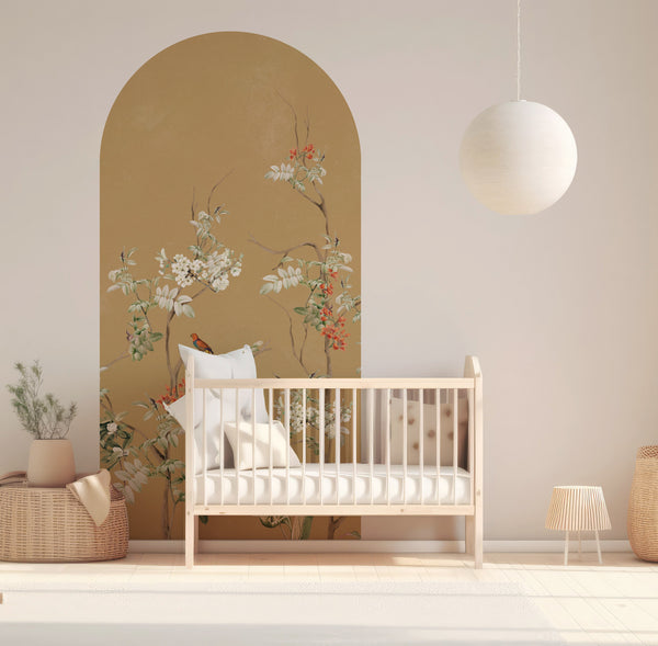 Peel and stick Arch Wallpaper Decal - Lush Eden Gold
