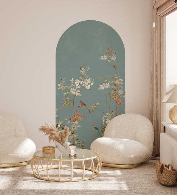 Peel and stick Arch Wallpaper Decal - Lush Eden Teal