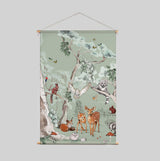 Textile poster - MAGICAL FOREST green Annet Weelink Design