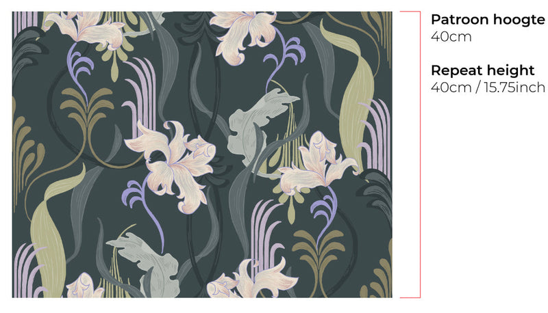 Sale Wallpaper on roll - Marilyn Flower lilac