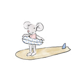 Single Wall Decal - Mouse Surfboard