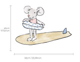 Single Wall Decal - Mouse Surfboard