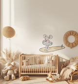 Single Wall Decal - Mouse Surfboard
