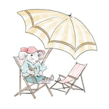 Wandaufkleber - Maus mit Sonnenschirm