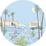 Autocollant mural rond - Palm Springs