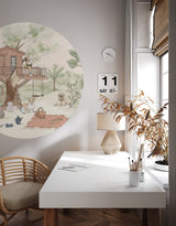 Round wall sticker - Pet's Picnic Annet Weelink Design