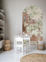 Peel and stick Arch Wallpaper Decal - Pet's Picnic Annet Weelink Design