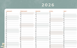 Jaarplanner 2026 - Lush Eden Teal