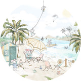 Autocollant mural rond - Playa