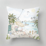Designer indoor pillow with hand-drawn print by Annet Weelink Design
