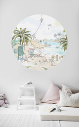 Autocollant mural rond - Playa