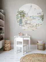 Autocollant mural rond - Playa
