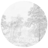 Autocollant mural rond - Romantic Garden