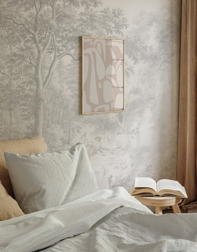 Landscape Wallpaper - ROMANTIC GARDEN grey