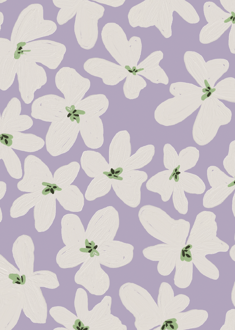 Wallpaper on roll - Bold Flowers Lilac