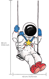 Single Wall Decal - Astronaut Swing Annet Weelink Design