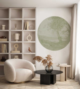 Autocollant mural rond - Clairière sereine