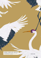Bird Wallpaper - Stork Annet Weelink Design