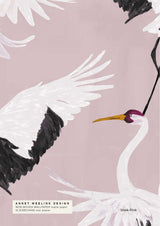 Bird Wallpaper - Stork Annet Weelink Design