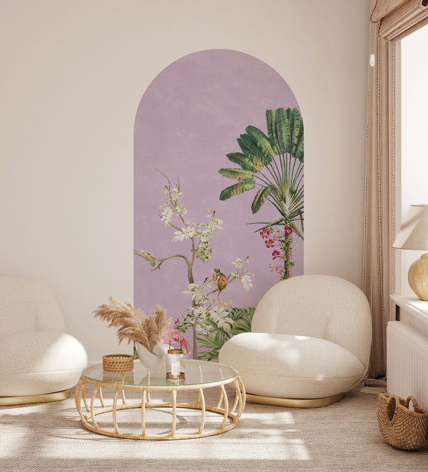 Peel and stick Arch Wallpaper Decal - Vibrant Exotics Lilac