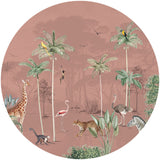 Autocollant mural rond - Wildlife's Playground
