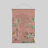 Textile Poster - Wildlife's playground Blush Annet Weelink Design