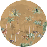 Autocollant mural rond - Wildlife's Playground