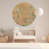 Autocollant mural rond - Wildlife's Playground