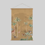 Textile Poster - Wildlife's playground Ochre Annet Weelink Design