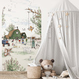 Peel and stick Arch Wallpaper Decal - Animal Farm Annet Weelink Design