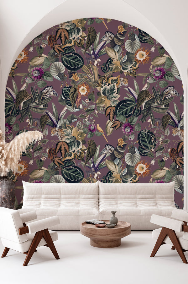 Jungle Wallpaper - BOLD BOTANICS - Aubergine