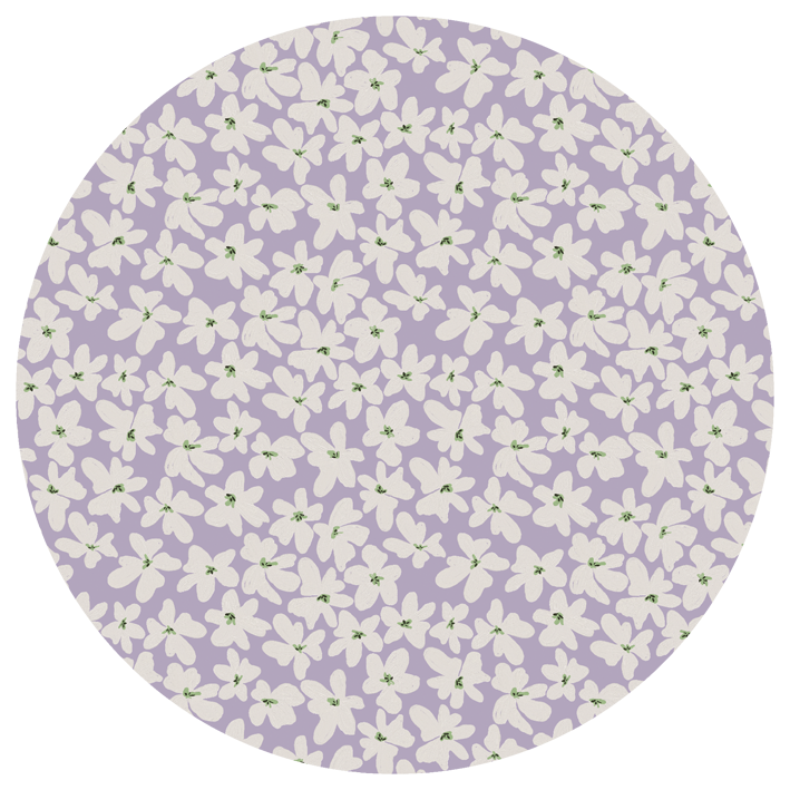 Round wall sticker - Bold Flower Purple