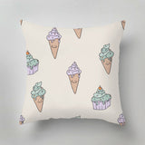 Designer indoor pillow with hand-drawn print by Annet Weelink Design