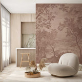 Wallpaper Into The Woods Soft Terra - 350cm width x 264cm height - textiel look - second chance - opened packaging