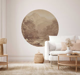 Autocollant mural rond - Mountain Peaks