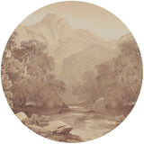 Autocollant mural rond - Mountain Peaks