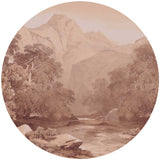 Autocollant mural rond - Mountain Peaks