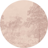 Autocollant mural rond - Romantic Garden
