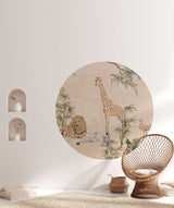 Autocollant mural rond - Safari Mooz