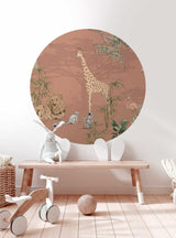 Autocollant mural rond - Safari Mooz
